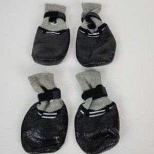 RilexAwhile Dog Socks Shoes Boots Non-Slip Waterproof Adjustable Black Gray